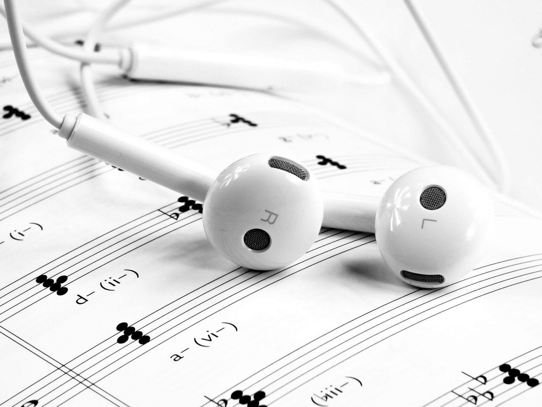headphones and sheet music